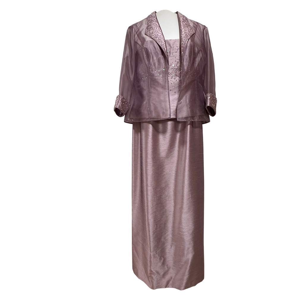 Alex Evenings Mother Of The Bride/Groom Formal‎ Beaded Gown Jacket Dress Size 10